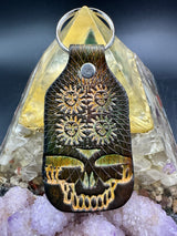 Stamped Leather Keychain - Orange Sunshine