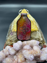 Stamped Leather Keychain - Lotus Band