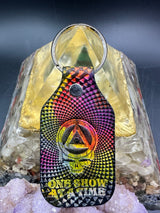 Stamped Leather Keychain - Grateful and Sober