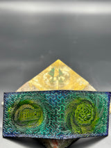 Stamped Leather Bifold Wallet - Lettuce