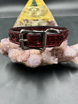Stamped Leather Dog Collar - Tiny 1” Wide