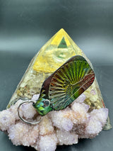 Stamped Leather Keychain - Grateful Cats Under the Stars XL