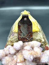 Stamped Leather Keychain - Mountains