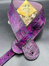 Stamped Leather Guitar Strap Lined- Assorted Designs