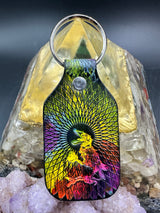 Stamped Leather Keychain - Grateful Wake of the Flood Crow