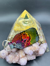 Stamped Leather Keychain - Grateful Dire Wolf