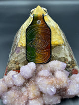 Stamped Leather Keychain - Lotus Band