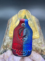 Stamped Leather Keychain - Grateful Full Stealie