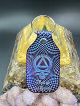 Stamped Leather Keychain - Grateful and Sober