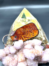 Stamped Leather Keychain - Mountains