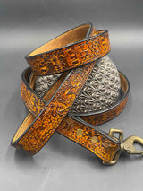 Stamped Leather 4 Ft. Lined Dog Leash - Miscellaneous Designs