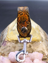 Stamped Leather Accessory Clip - Dire Wolf