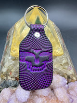 Stamped Leather Keychain - Grateful Large Stealie