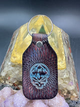 Stamped Leather Keychain - Grateful and Sober