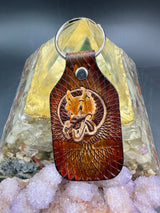 Stamped Leather Keychain - Grateful Dire Wolf