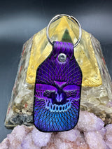 Stamped Leather Keychain - Grateful Large Stealie