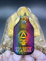 Stamped Leather Keychain - Grateful and Sober