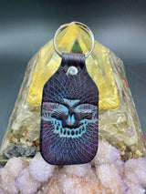 Stamped Leather Keychain - Grateful Large Stealie