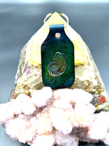 Stamped Leather Keychain - Nautilus