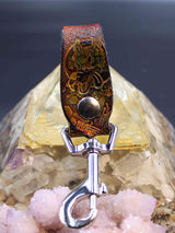 Stamped Leather Accessory Clip - Dire Wolf