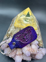 Stamped Leather Keychain - Grateful Butterfly Stealie