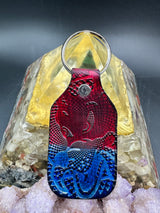 Stamped Leather Keychain - Grateful Dire Wolf XL