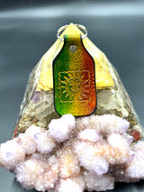 Stamped Leather Keychain - Orange Sunshine