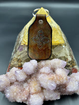 Stamped Leather Keychain - Lotus Band