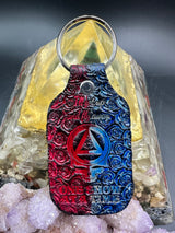 Stamped Leather Keychain - Grateful and Sober