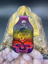 Stamped Leather Keychain - Grateful Molecule