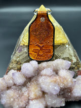 Stamped Leather Keychain - Lotus Band