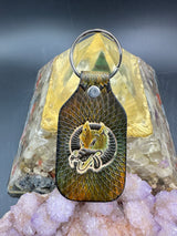 Stamped Leather Keychain - Grateful Dire Wolf