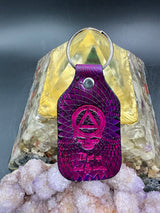 Stamped Leather Keychain - Grateful and Sober