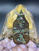 Stamped Leather Keychain - Grateful Wake of the Flood Crow