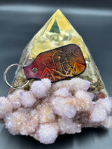 Stamped Leather Keychain - Mountains