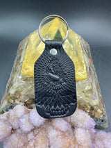 Stamped Leather Keychain - Grateful Wake of the Flood Crow