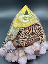 Stamped Leather Keychain - Grateful Cats Under the Stars XL