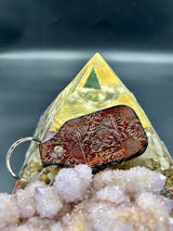 Stamped Leather Keychain - Bicycle Day