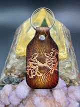 Stamped Leather Keychain - Grateful Terrapins