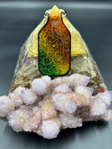 Stamped Leather Keychain - Pretty Lights