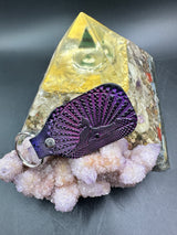 Stamped Leather Keychain - Grateful Cats Under the Stars XL