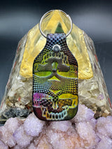 Stamped Leather Keychain - Grateful Large Stealie