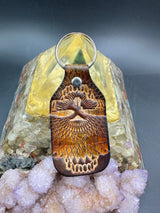 Stamped Leather Keychain - Grateful Large Stealie