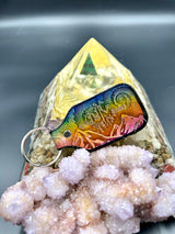 Stamped Leather Keychain - Mountains