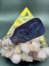 Stamped Leather Keychain - Grateful Butterfly Stealie