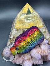 Stamped Leather Keychain - Grateful Butterfly Stealie