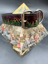 Stamped Leather Dog Collar - Medium 1 1/2” Wide