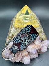 Stamped Leather Keychain - Grateful Dire Wolf