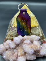 Stamped Leather Keychain - Pretty Lights