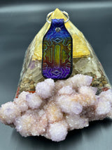 Stamped Leather Keychain - Jade Cicada